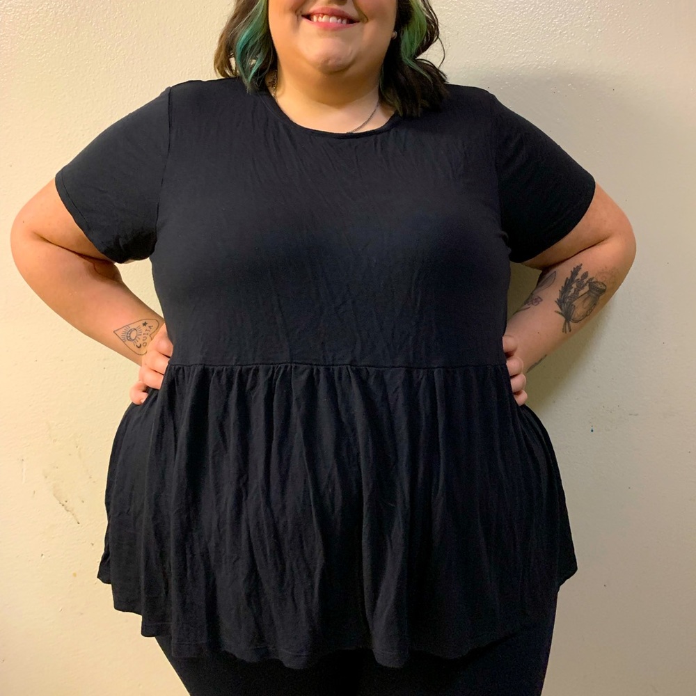 Black Babydoll-Type Tee